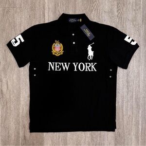 Chief Keef Ralph Lauren Black Polo Shirt with New York Design